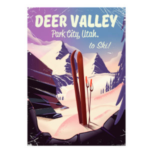 Deer Valley, Park City, Utah, Skireiseplakat Fotodruck