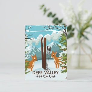 Deer Valley Park City Utah Skireiseplakat Postkarte