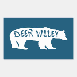 Deer Valley Utah Bear Rechteckiger Aufkleber