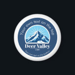 Deer Valley Utah ski area keepsake  Magnet<br><div class="desc">Magnet from Deer Valley Utah ski area usa with a gorgeous blue mountain with a sunny background and the option to add  a mountain or ski resort name. 

You can also customize it with your name.</div>