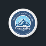 Deer Valley Utah ski area keepsake  Magnet<br><div class="desc">Magnet from Deer Valley Utah ski area usa with a gorgeous blue mountain with a sunny background and the option to add  a mountain or ski resort name. 

You can also customize it with your name.</div>