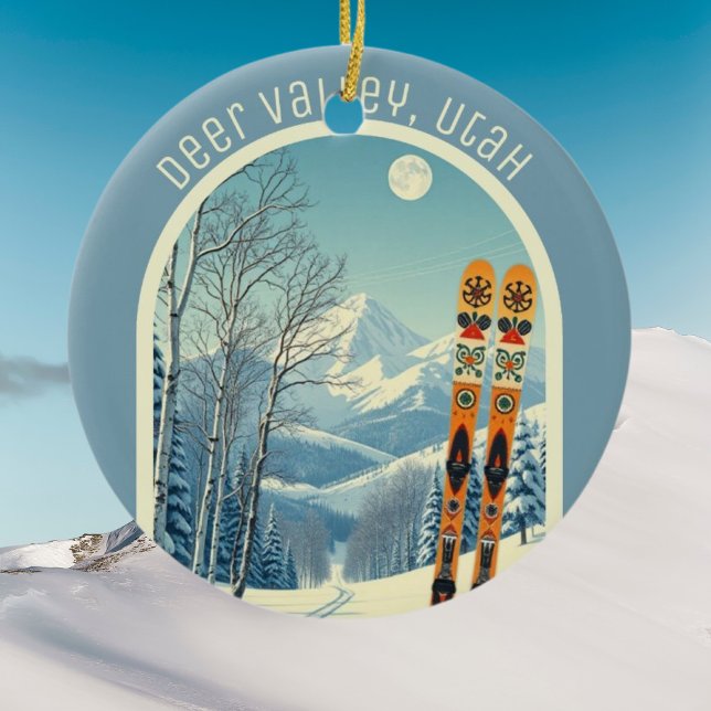 Deer Valley Utah ski area souvenir  Keramik Ornament (Von Creator hochgeladen)