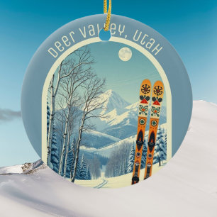 Deer Valley Utah Skigebiet Souvenir Keramik Ornament