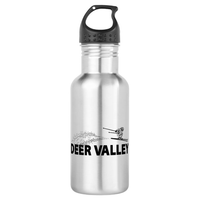 Deer Valley Utah Skispringer Edelstahlflasche (Vorderseite)