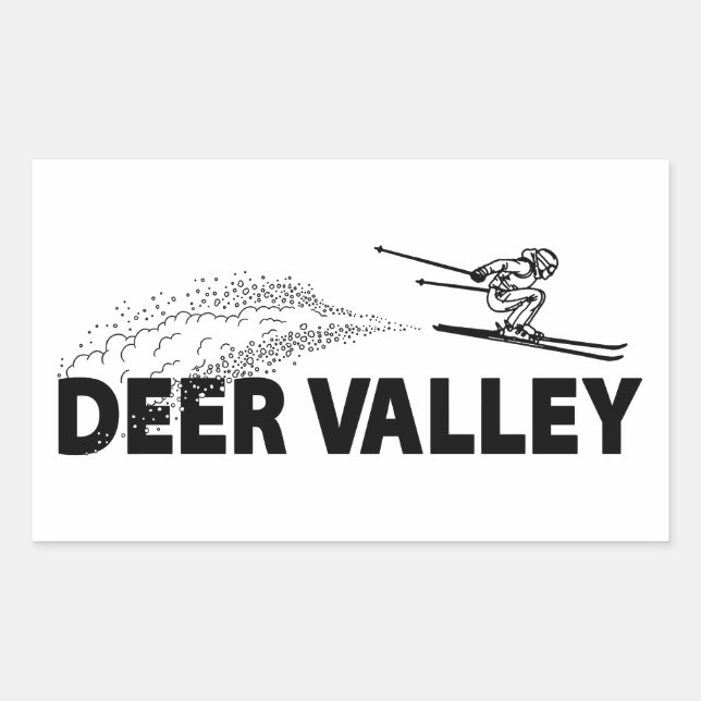 Deer Valley Utah Skispringer Rechteckiger Aufkleber (Vorderseite)