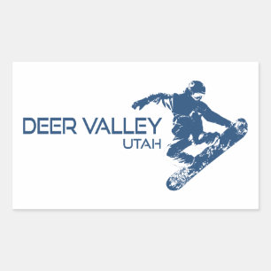 Deer Valley Utah Snowboarder Rechteckiger Aufkleber