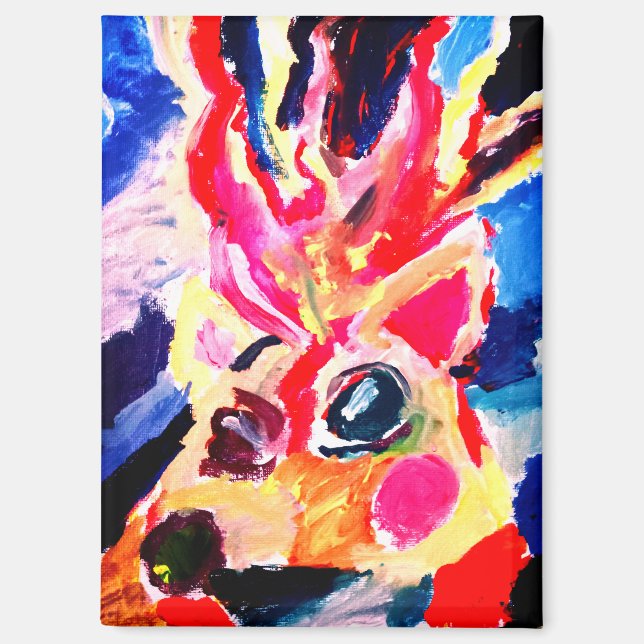 Deer winter joy magnet (Vorderseite)