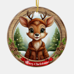 Deer Xmas Character Reindeer Animal Christmas Cer Keramik Ornament