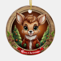 Deer Xmas Character Reindeer Animal Christmas Cer Keramik Ornament