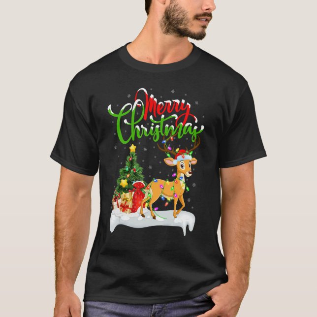 Deer   Xmas Decorations Santa Deer Christmas T-Shirt (Vorderseite)