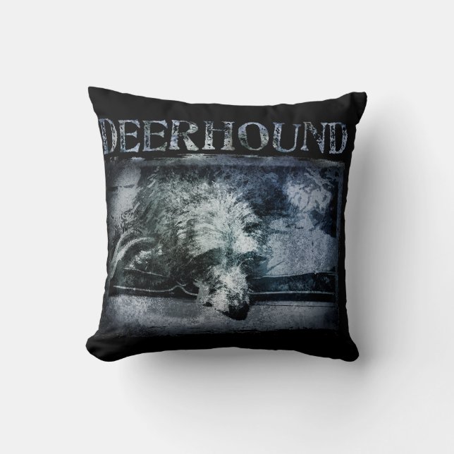 Deerhound Grunge Kissen (Vorderseite)