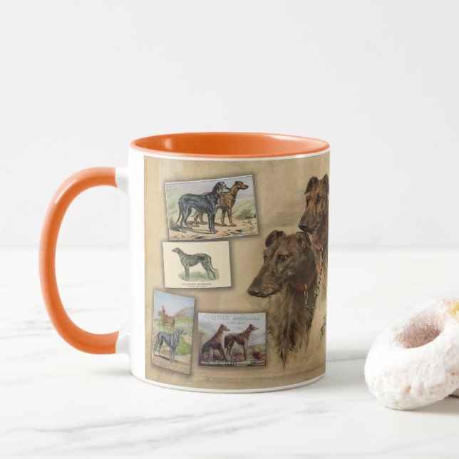 Deerhound Vintage Tasse (Mit Donut)