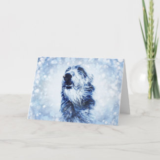 Deerhound Wolfhound Weihnachtskarte Feiertagskarte