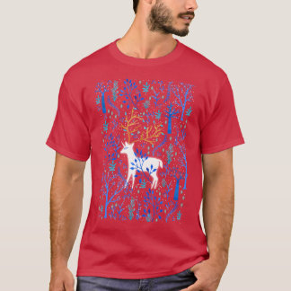 Deericorn In Blue Familie T-Shirt