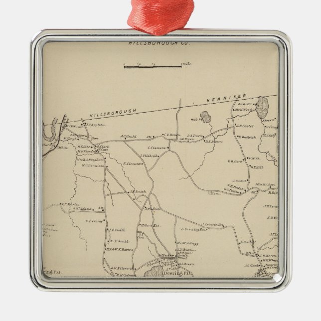 Deering, Hillsborough Co Ornament Aus Metall (Vorne)