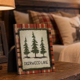 Deerwood Lake Pines Rustikale Inspirivity Plaque Fotoplatte