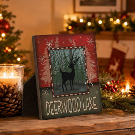 Deerwood Lake Rustic Despirivity Plaque Fotoplatte