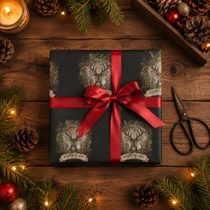 Deerwood Lake Rustikale Wald-Weihnachts-Hirsche Geschenkpapier