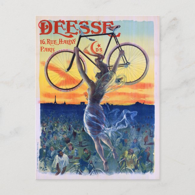 Déesse Cycles 1898 Vintages Werbeplakat Postkarte (Vorderseite)