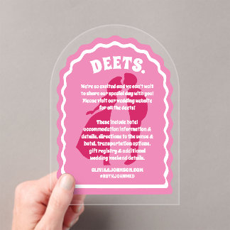 Deets Modern Retro Wellige Bogen Rosa Magenta Kart Acryleinladungen