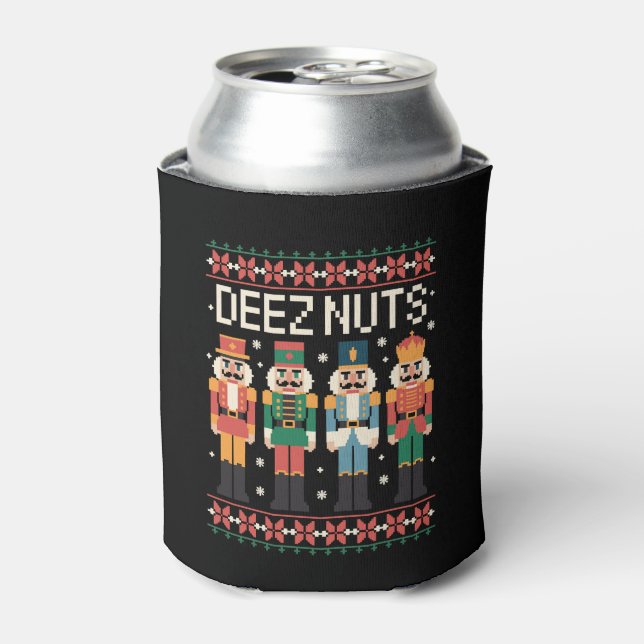 Deez Nuts Funny Christmas Nutcracker Weihnachtsfei Dosenkühler (Kanne Vorderseite)