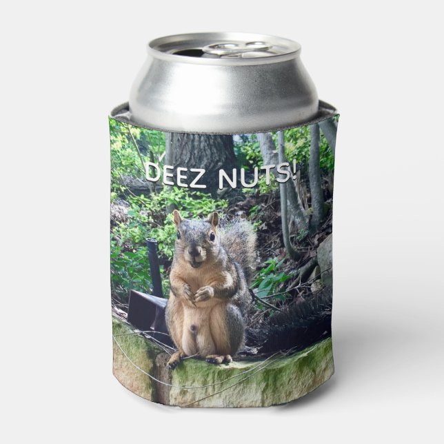Deez Nuts Funny Squirrel Foto Adult Humor Dosenkühler (Kanne Vorderseite)
