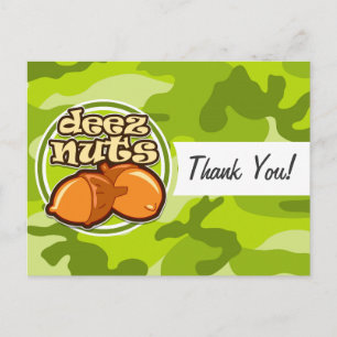 Deez Nuts; hellgrüne Camouflage, Tarnung Postkarte