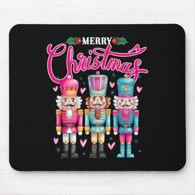 Deez Nuts Nutcracker Frohe Weihnachten Matching Pa Mousepad (Vorne)