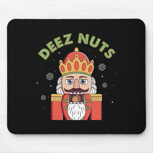 Deez Nuts Nutcracker Nut Men Damen Spaß Weihnachte Mousepad (Vorne)