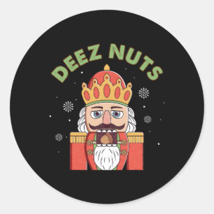 Deez Nuts Nutcracker Nut Men Damen Spaß Weihnachte Runder Aufkleber