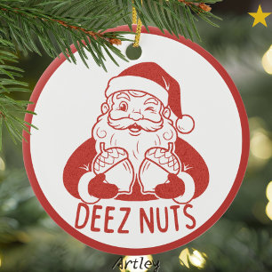 Deez Nuts Retro Style Naughty Weihnachten Keramik Ornament