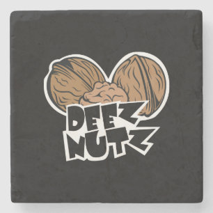 Deez Nutz lustige Illustration Steinuntersetzer