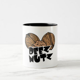 Deez Nutz lustige Illustration Zweifarbige Tasse