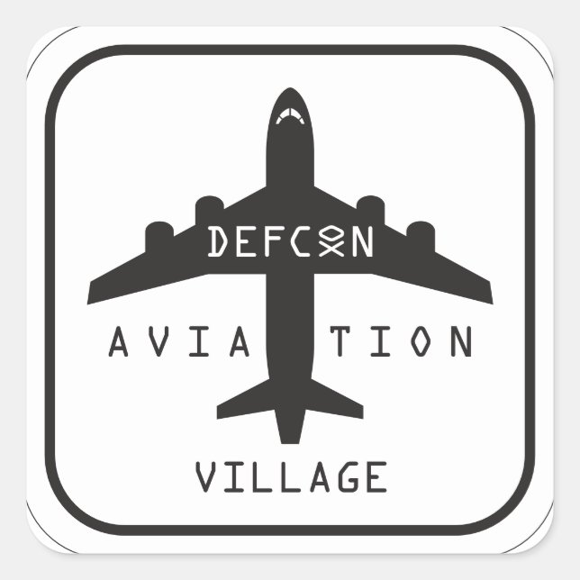DEFCON Luftfahrt-Dorfpflaster AV17 Quadratischer Aufkleber (Vorderseite)