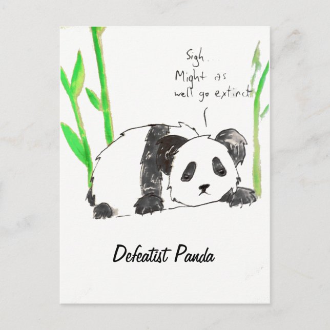 Defeatist Panda Postcard Postkarte (Vorderseite)