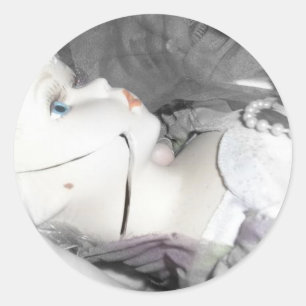 Defekte Puppe Runder Aufkleber