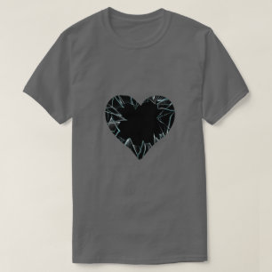 Defektes Glas zerbrochenes Herz T-Shirt