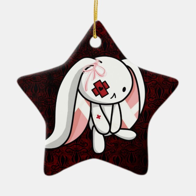 Defektes Häschen Keramikornament (Vorne)