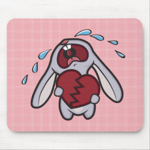 Defektes Hearted Häschen auf rosa Karos Mousepad