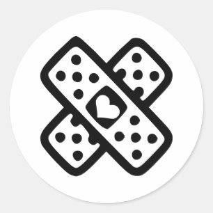 Defektes Herz - Liebe Runder Aufkleber