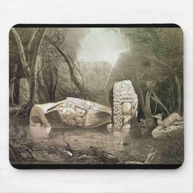 Defektes Mayaidol bei Copan, Guatemala Mousepad (Vorne)