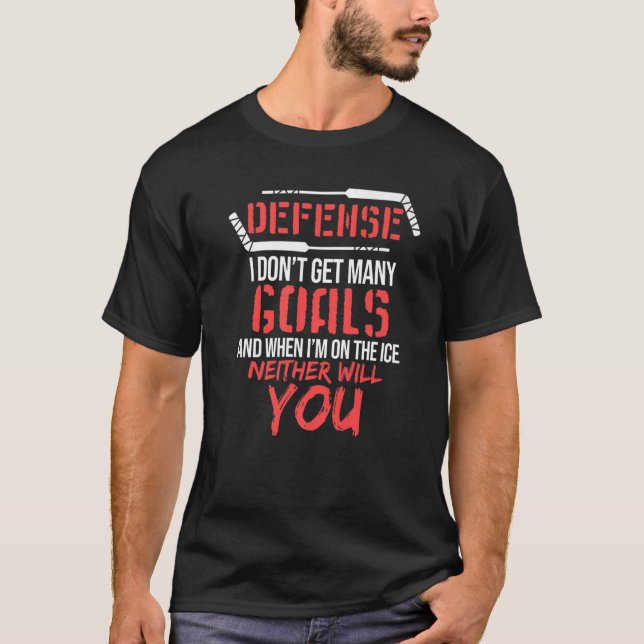 Defense Get Goals Ice Hockey Player Coach Gr T-Shirt (Vorderseite)
