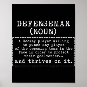 Defenseman Definition  Ice Hockey Poster