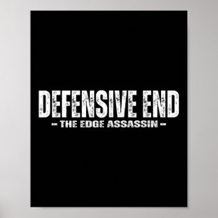Defensive End (de) Lineman - Funny Football Athlet Poster