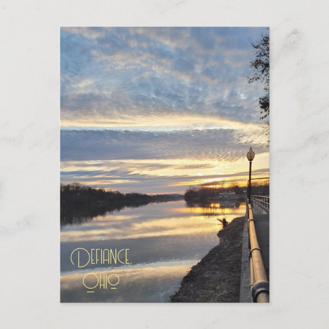 Defiance Ohio Sunrise Postkarte (Vorderseite)