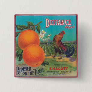 Defiance Orange LabelVenice Cove, CA Button