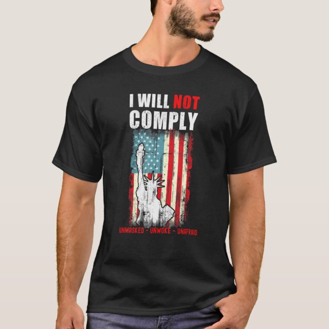 Defiant Patriot Conservative Medical Freedom T-Shirt (Vorderseite)