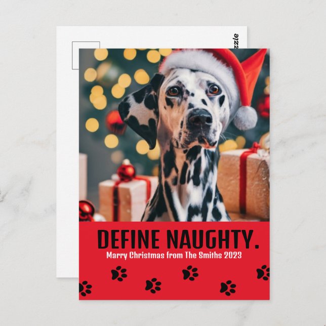 Definieren Sie einen schönen Pet Foto Weihnachten  Postkarte (Vorne/Hinten)
