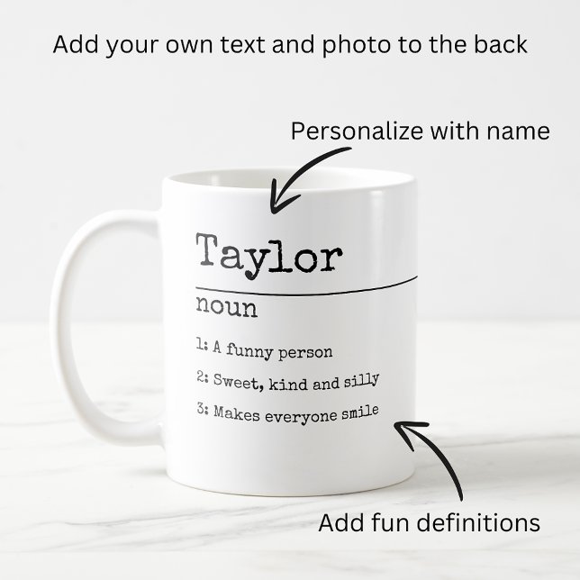 Definiert Ihren eigenen Spaß Personalisiert Kaffeetasse (Definition Your Own Fun Personalized Coffee Mug from Ricaso. Add your own text and photograph)