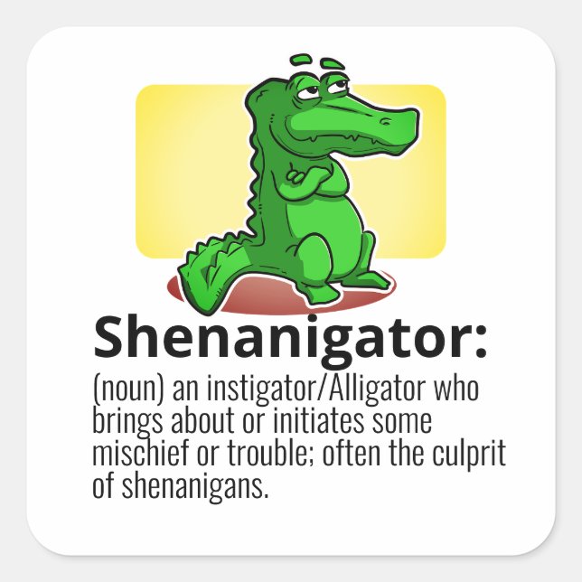 Definition-Alligator für Text-/Farbschenklammer Quadratischer Aufkleber (Vorderseite)